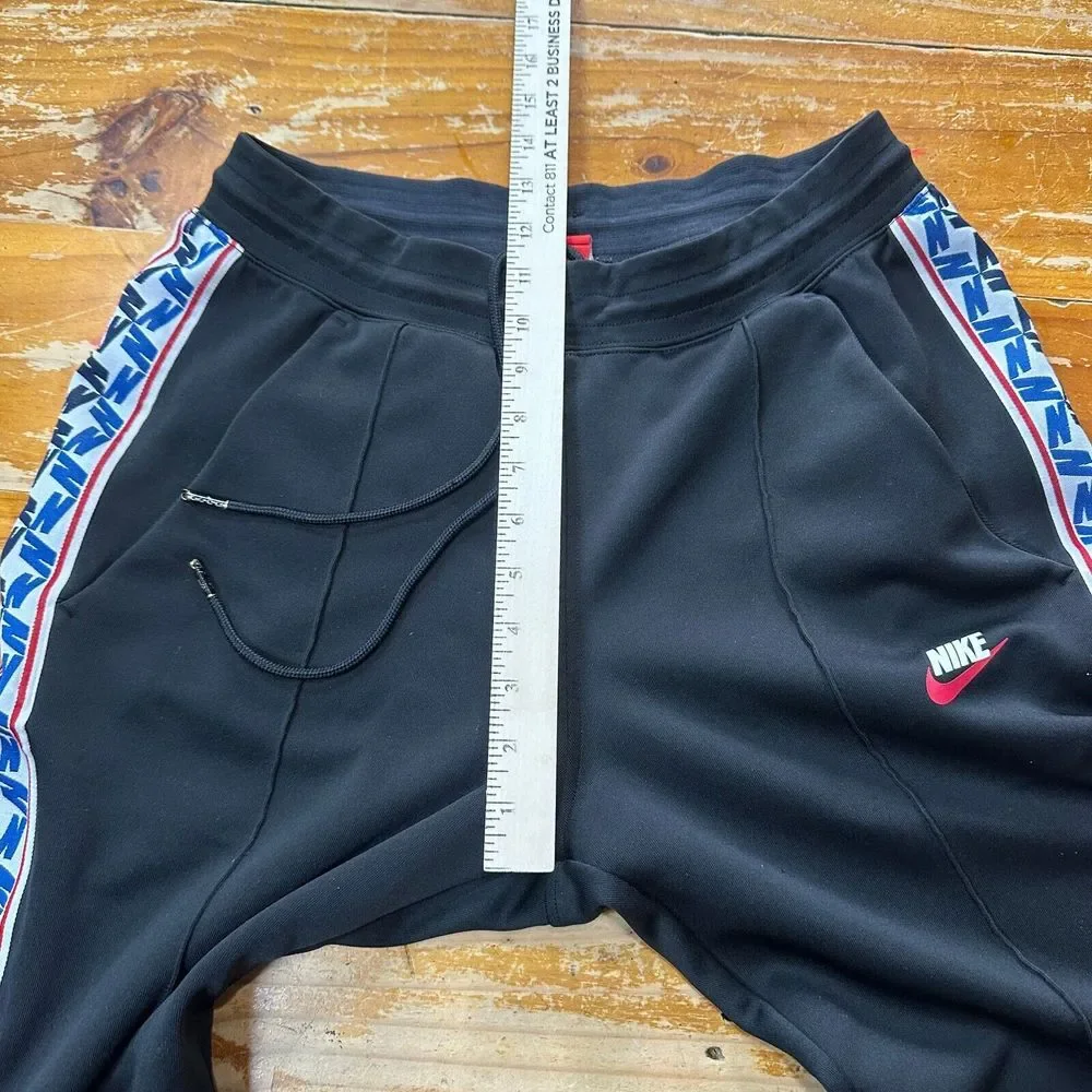 Vintage Nike Pants Womens Medium Black Graphic Line Red Tag Fleece‎ 25
